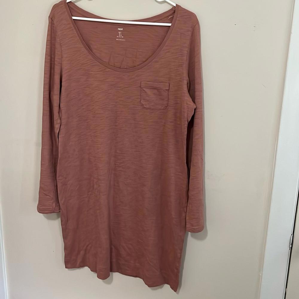 H&M large long sleeve coral pink